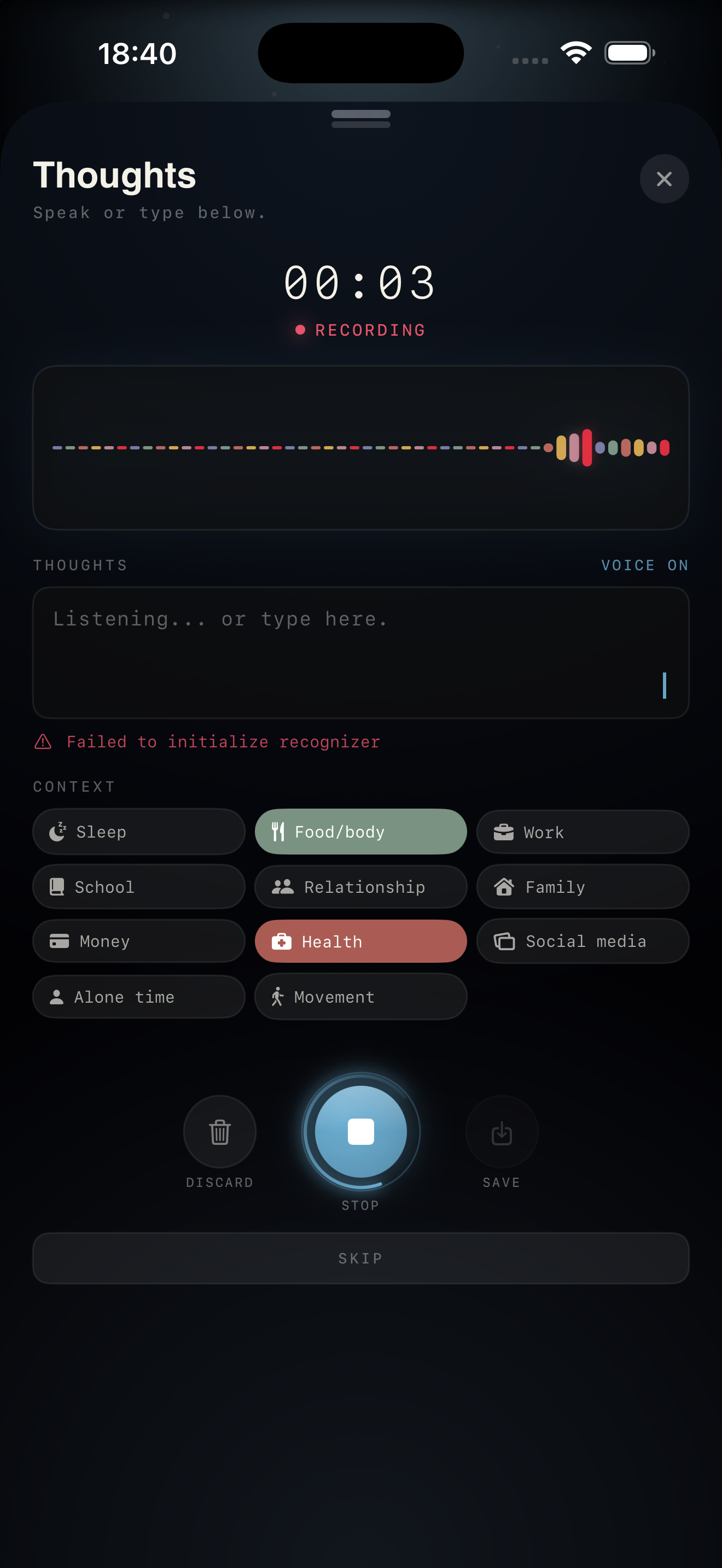 Thoughts in seconds screenshot