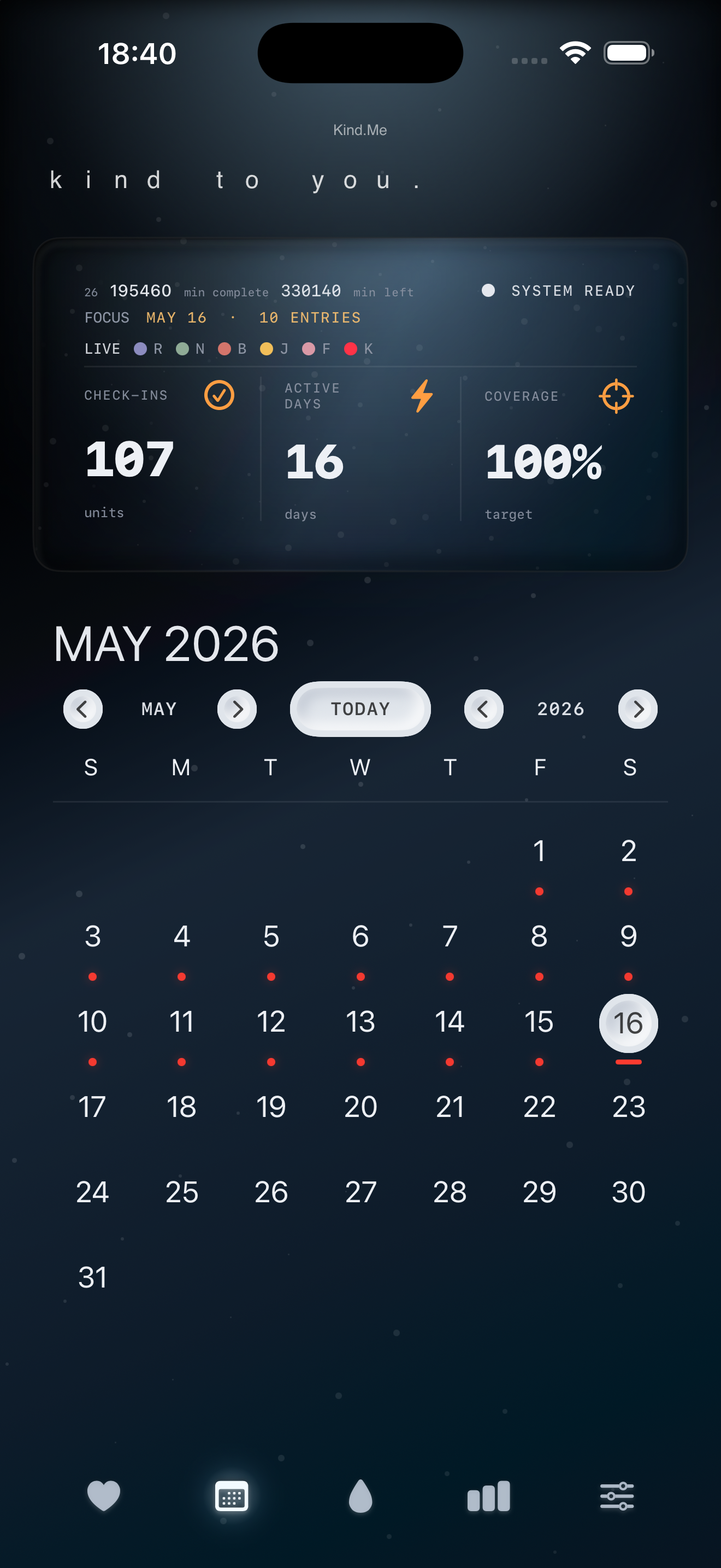 Calendar without shame screenshot