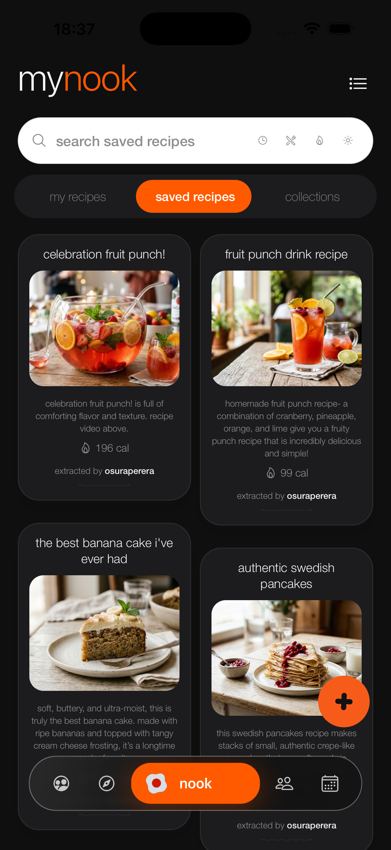 Nook recipe detail screen