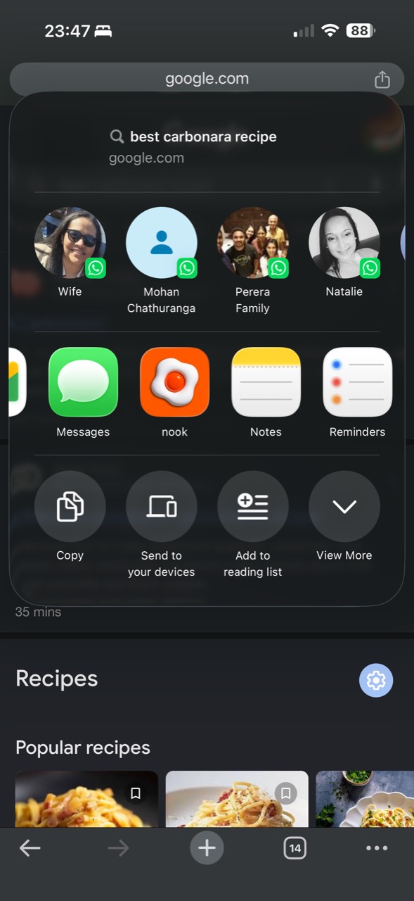 Share from any app screenshot